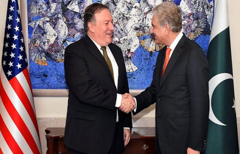 Foreign Minister Shah Mahmood Qureshi and US Secretary of State Mike Pompeo