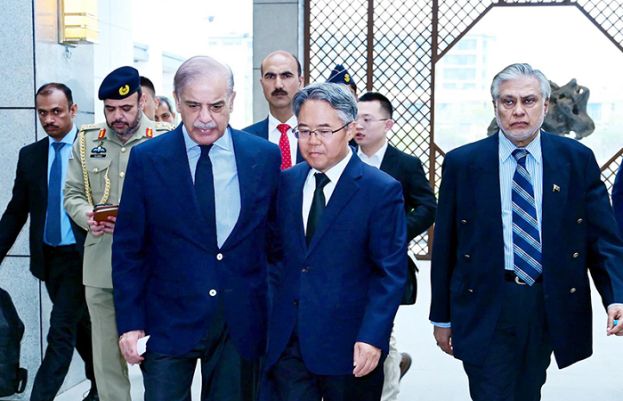 Prime Minister Shehbaz Sharif visits Chinese embassy to condole deaths in Shangla blast.