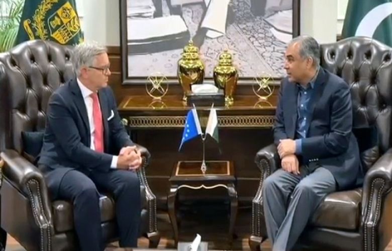 The European Commissioner for Internal Affairs and Migration Magnus Brunner and Interior Minister Mohsin Naqvi