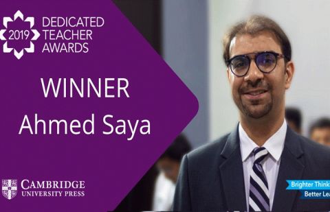 Ahmed Saya wins prestigious Cambridge University's Dedicated Teacher Awards