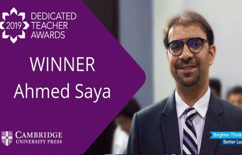 Ahmed Saya wins prestigious Cambridge University&#039;s Dedicated Teacher Awards