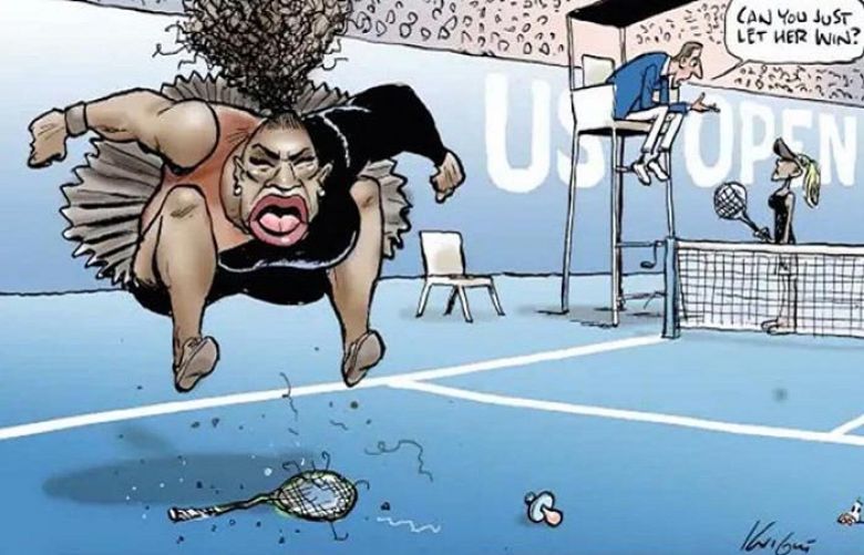 Controversial Australian newspaper cartoon of Serena Williams which was blasted as racist