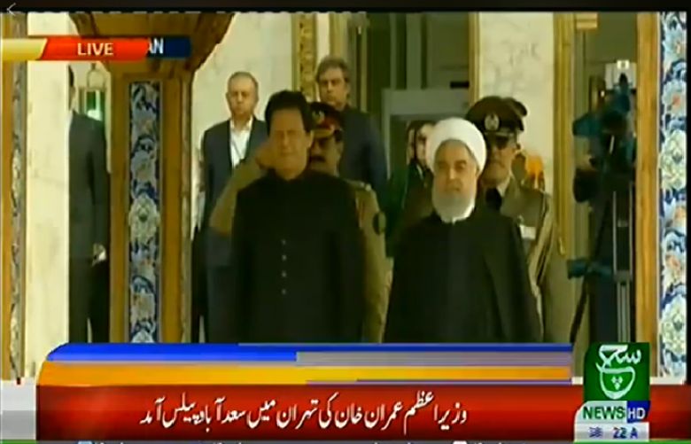 Prime Minister Imran Khan reached Saadabad Palace met Iranian President Hassan Rouhani
