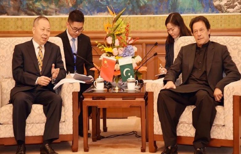 Chairman of China Railways Construction Corporation (CRCC) Chen Fenjian calls on Prime Minster Imran Khan in Beijing