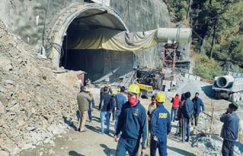 At least 40 Indian workers trapped in tunnel collapse