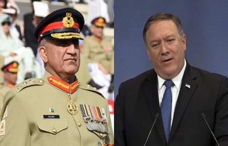 Chief of Army Staff General Qamar Javed Bajwa and United States Secretary of State Mike Pompeo