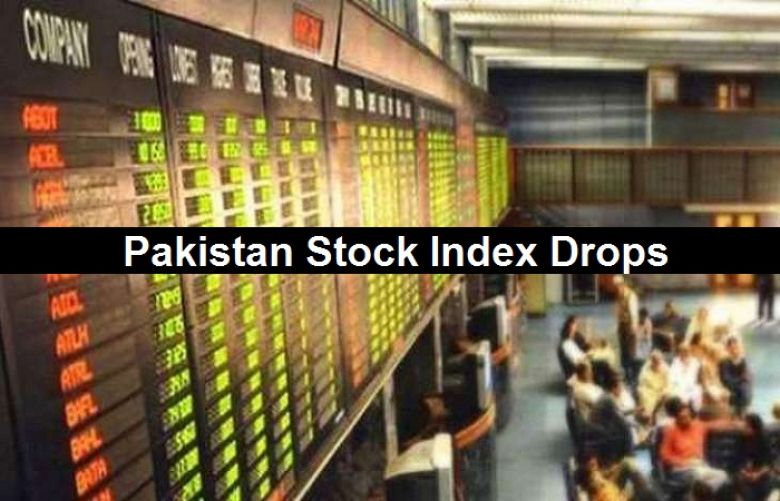 Pakistan Stock Exchanges 100 Iindex drops.