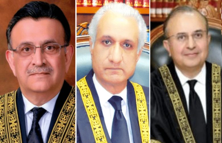 Chief Justice of Pakistan (CJP) Umar Ata Bandial and other justices of supreme court of pakistan