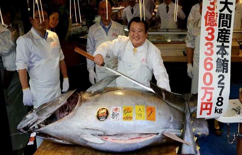 Japan&#039;s &#039;Tuna King&#039; paid millions of dollars for the 278kg bluefin tuna [Reuters] 