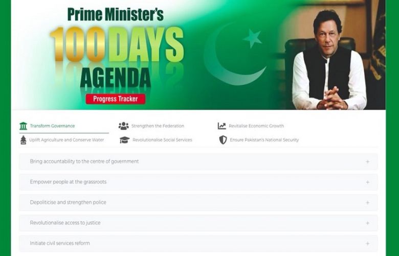 Govt Launches official website To Evaluate A 100-Day Agenda