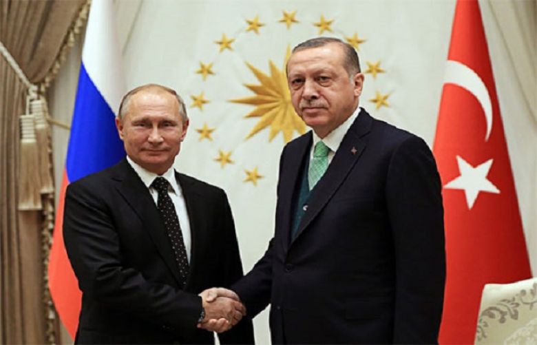 Turkish President Recep Tayyip Erdogan and Russian counterpart Vladimir Putin