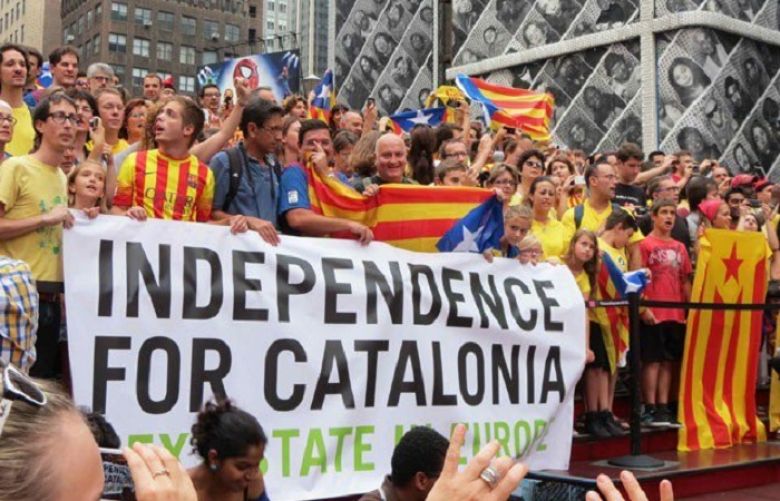 Catalonia declares independence then suspends it for talks with Madrid