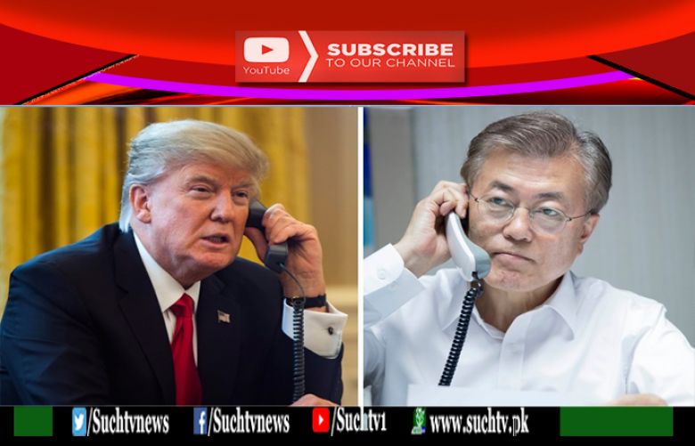 US President Donald Trump and South Korean President Moon Jae