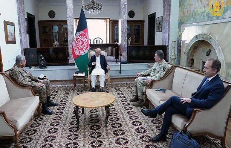 Afghanistan President Ashraf Ghani and  Chief of Army Staff General Qamar Javed Bajwa