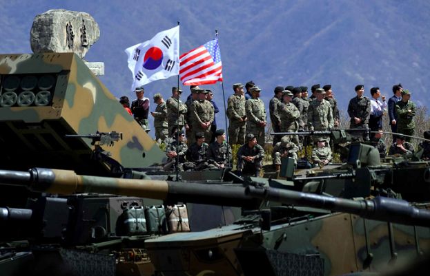South Korean and US soldiers