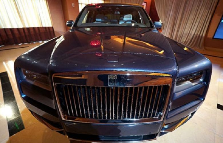 The first SUV made by Rolls-Royce, the Rolls-Royce Cullinan, on display in Detroit on Jan 13, 2019.