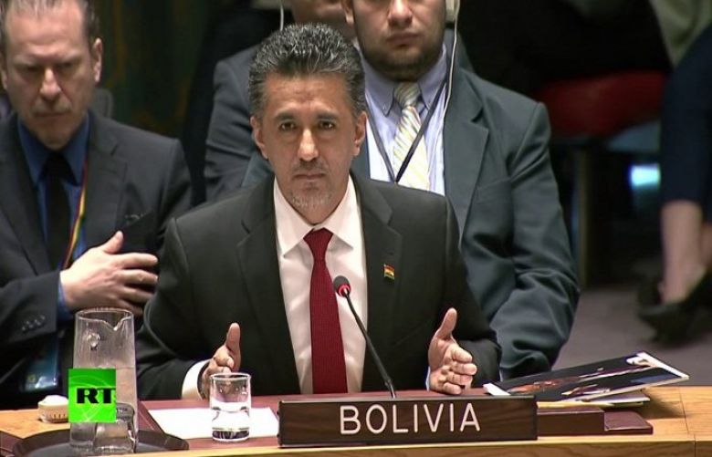 Bolivia&#039;s UN ambassador, Sacha Sergio Llorentty Soliz