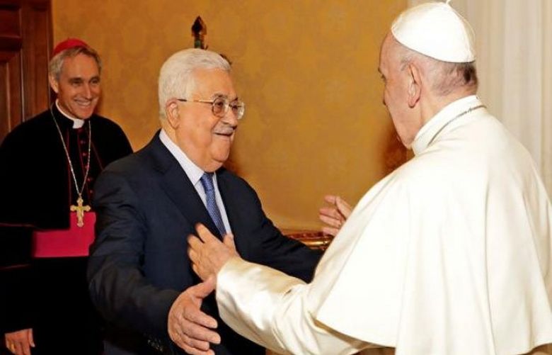 Pope Francis and Palestinian President Mahmoud Abbas