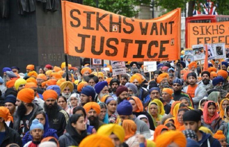 Protest demanding end of atrocities against Sikhs and Kashmiris by the Indian government turned violent here in central London