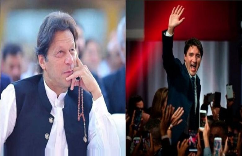 Prime Minister Imran Khan telephoned his Canadian counterpart Justin Trudeau