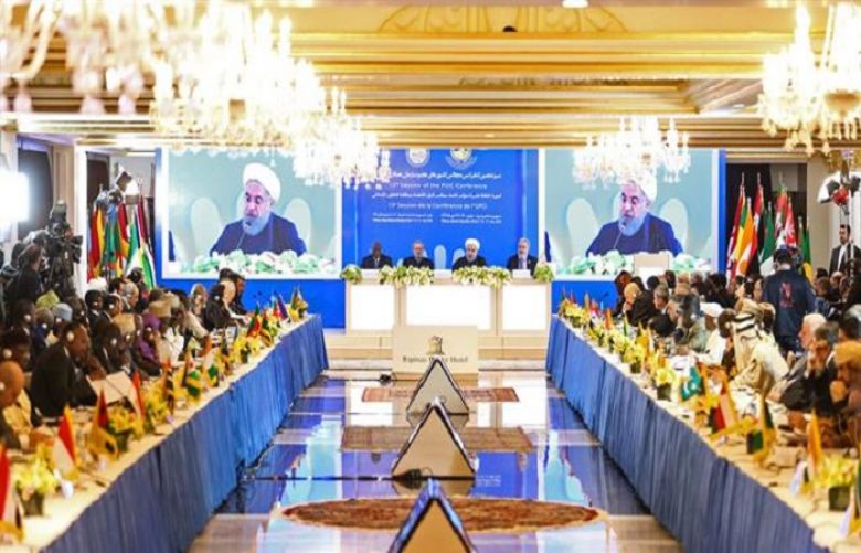 President Hassan Rouhani  addressing the Muslim world’s parliamentarians, 