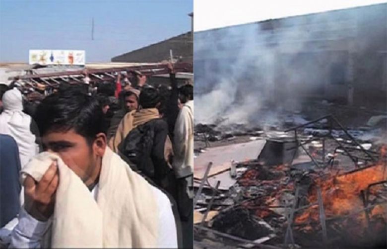 Locals torched Wapda office in Tank district in protest against unscheduled load shedding.