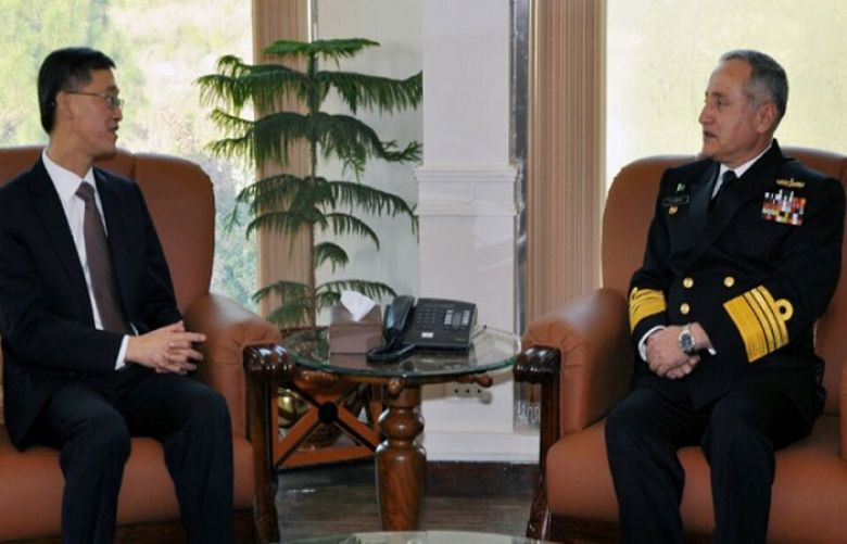 Chinese Ambassador to Pakistan Yao Jing calls on Naval Chief Admiral Zafar Mahmood Abbasi