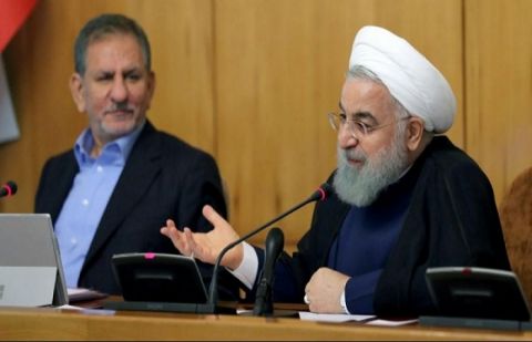 Iran's President Hassan Rouhani speaks during a cabinet meeting in Tehran on November 14, 2018. 