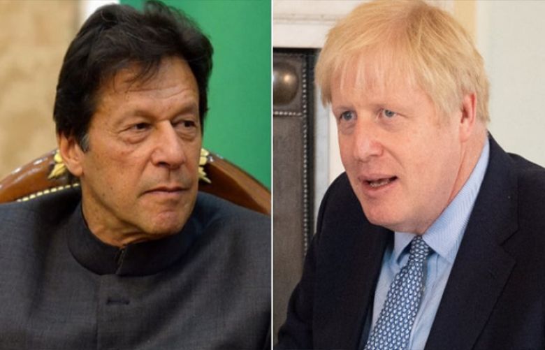 British Prime Minister (PM) Boris Johnson and Prime Minister (PM) Imran Khan