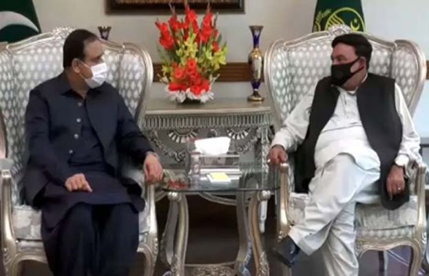 CM Punjab Usman Buzdar meets Sheikh Rasheed