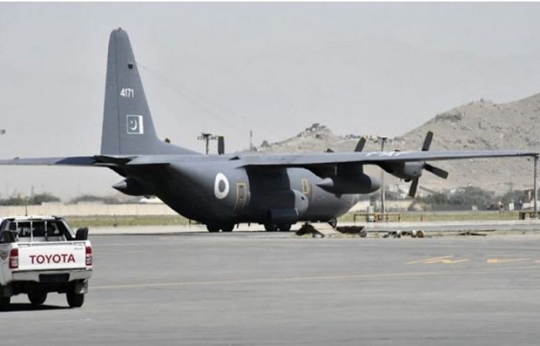 PAF aircraft brings relief goods to Kabul