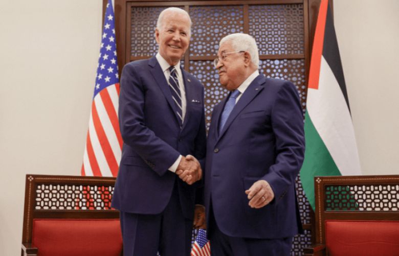 US President Joe Biden and Palestinian President Mahmoud Abbas 