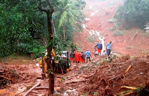 At least 10 dead, more than 100 feared trapped in landslide in India after heavy rain