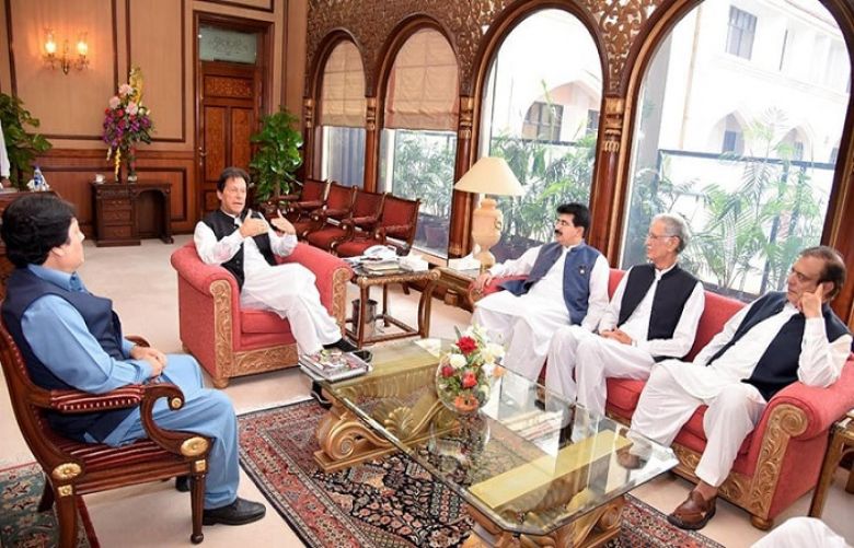 PM Imran meets Sanjrani