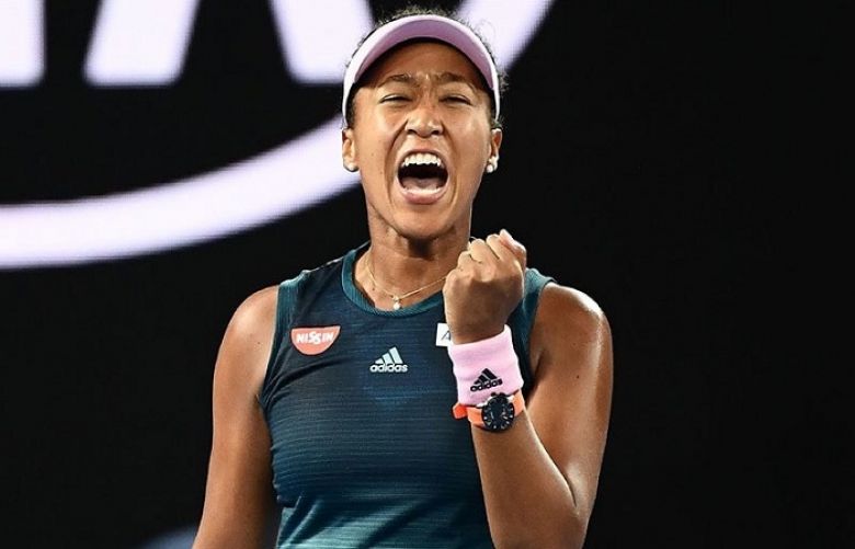 In this file photo taken on January 26, 2019, Japan&#039;s Naomi Osaka reacts after a point against Czech Republic&#039;s Petra Kvitova during the women&#039;s singles final on day 13 of the Australian Open tennis tournament in Melbourne.