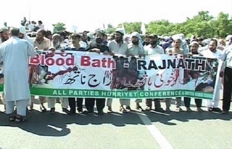 APHC holds anti-Rajnath rally in Islamabad