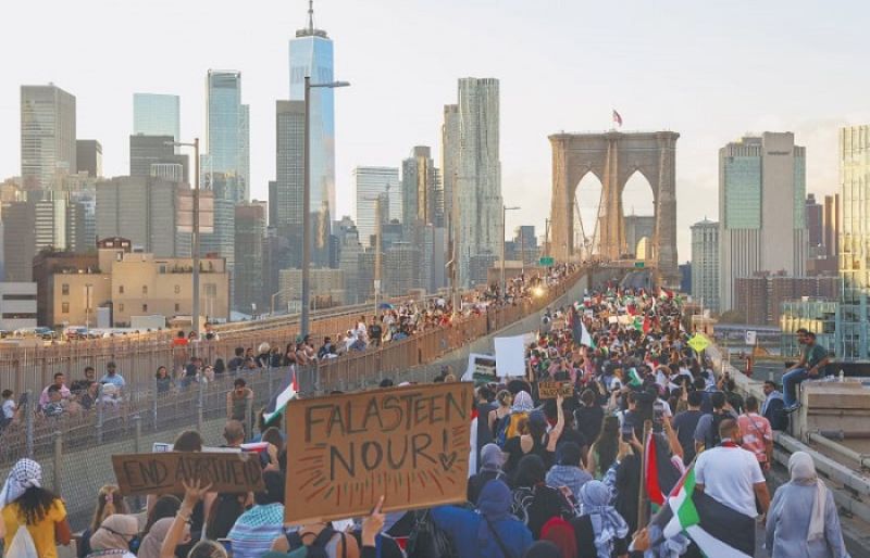 نیو یارک میں ہزاروں فلسطینی حامی مظاہرین کا مارچ – SUCH TV