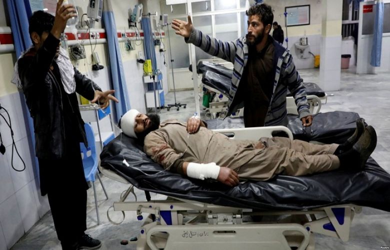 An Afghan injured man receives treatment at a hospital after a car bomb blast in Kabul, Afghanistan, Jan. 14, 2019.