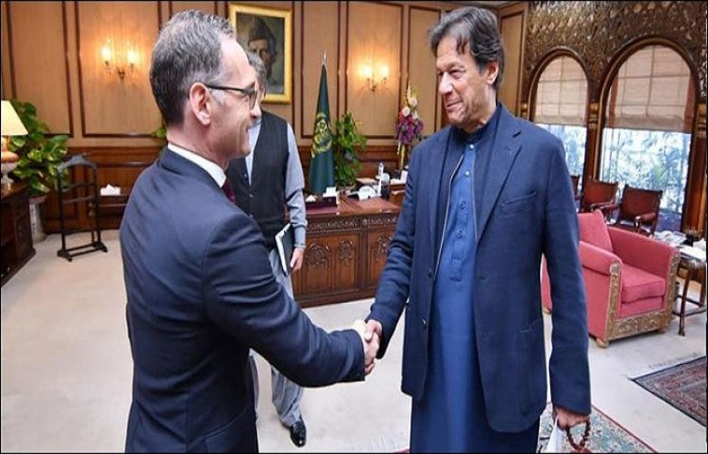 German Foreign Minister Heiko Maas called on Prime Minister Imran Khan at the PM House