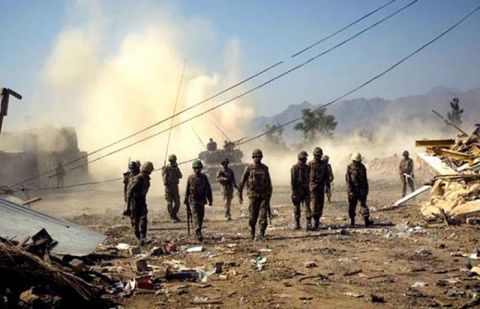 The action took place in WANA, after at least five soldiers were wounded when a bomb planted on a roadside exploded.