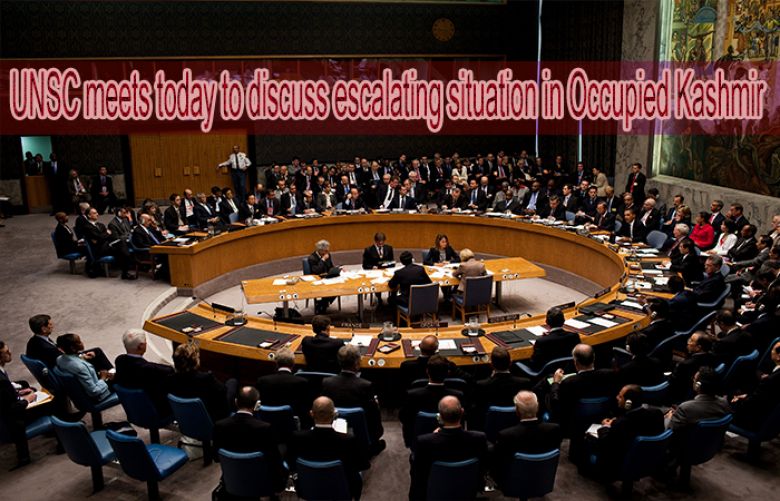 UNSC meets today to discuss escalating situation in Occupied Kashmir