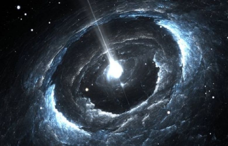 Artwork: A highly magnetised rotating neutron star. Astronomers say one of these could be a source of the signals