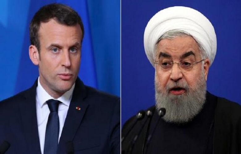 Iranian President Hassan Rouhani and Macron