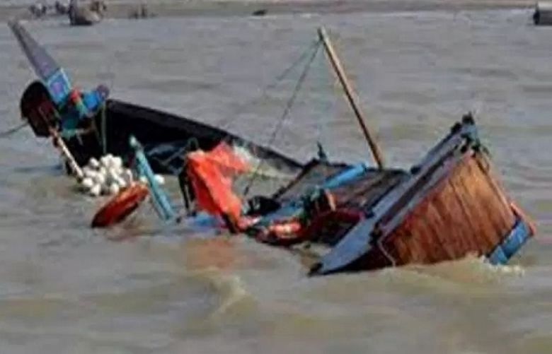 Boat capsized at river Indus 