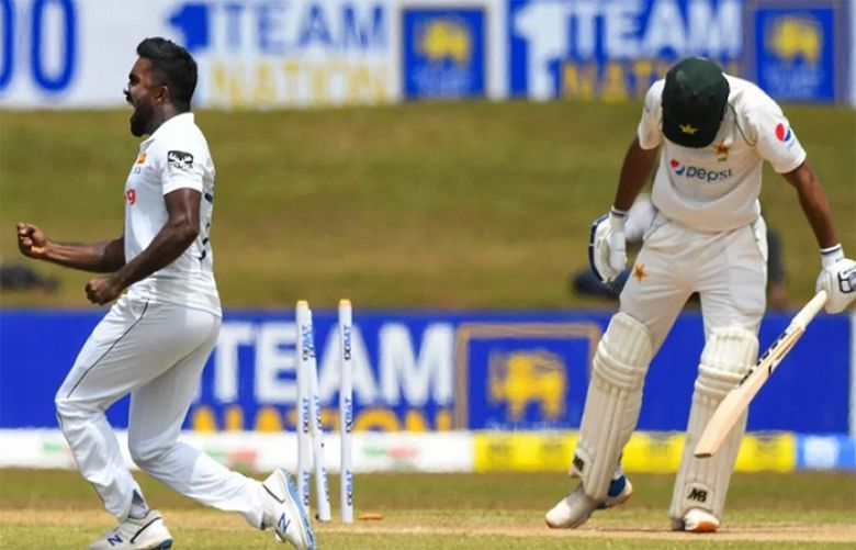 Karunaratne bats through pain as Sri Lanka lead against Pakistan swells in Galle