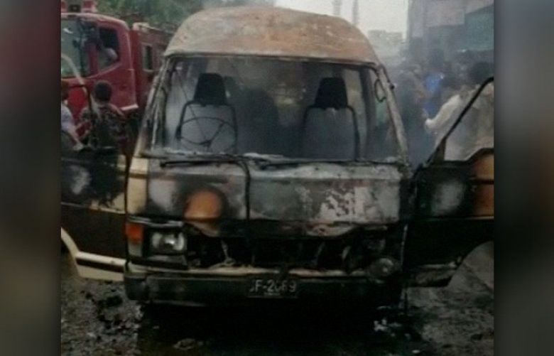 Six of a family burn to death in Karachi van fire