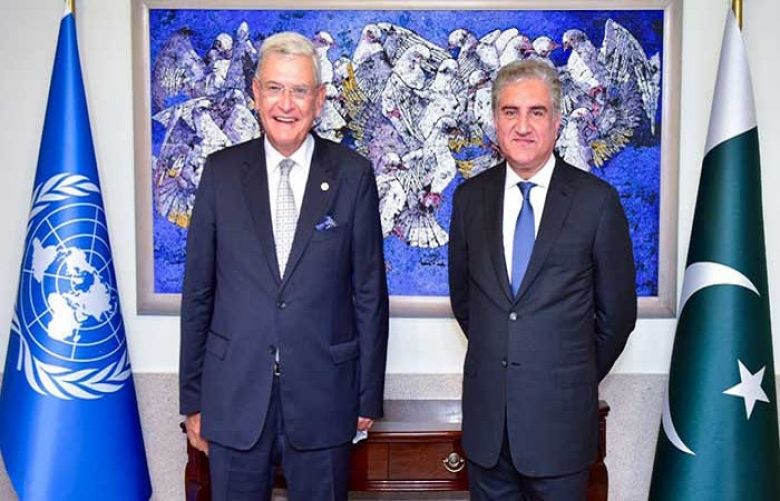 United Nations General Assembly (UNGA) President-elect Volkan Bozkir and Foreign Minister Shah Mahmood Qureshi 