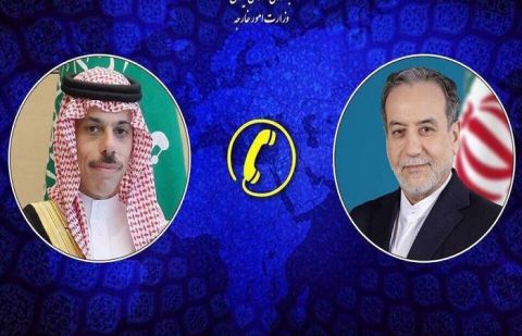 Iranian Foreign Minister Abbas Araghchi and Saudi Foreign Minister Faisal bin Farhan Al Saud 