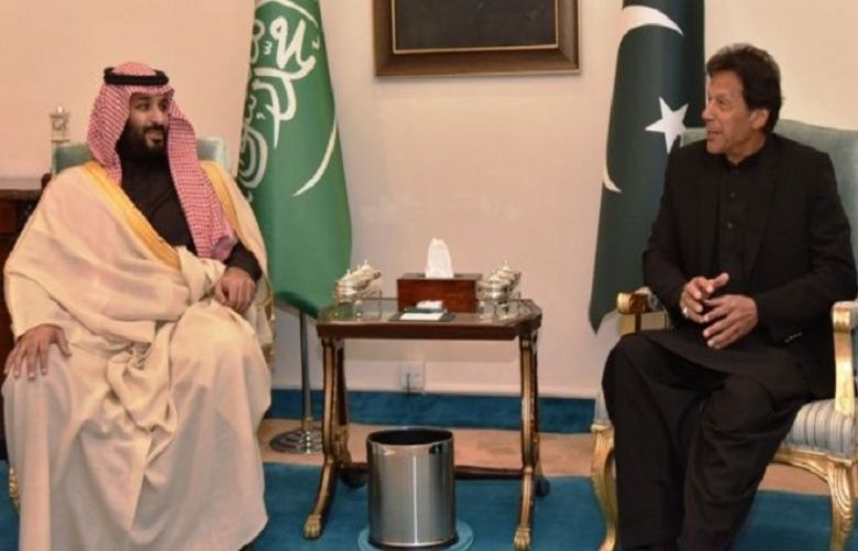 Prime Minister Imran Khan and Saudi Arabia&#039;s Crown Prince Mohammad bin Salman