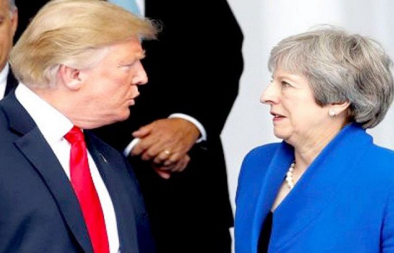 Donald Trump and British Prime Minister Theresa May